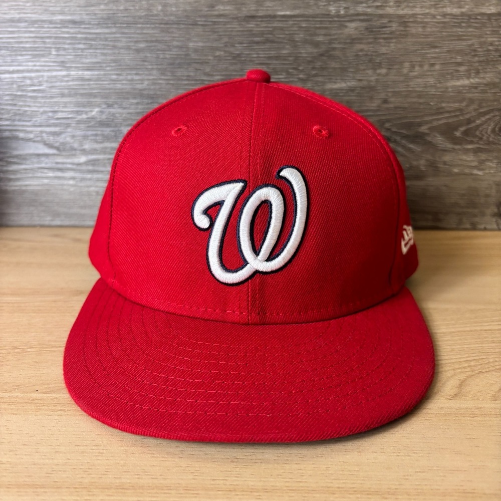 Washington National Hat Cap Fitted 7 1/2 Red White MLB Baseball New Era
